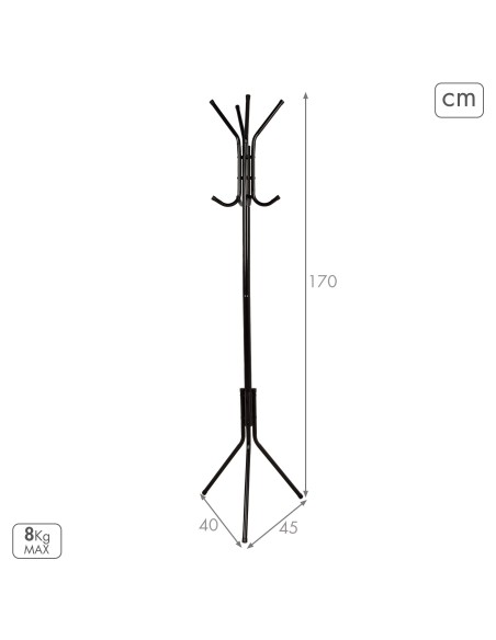 Cabide de metal Max Home com 8 cabides