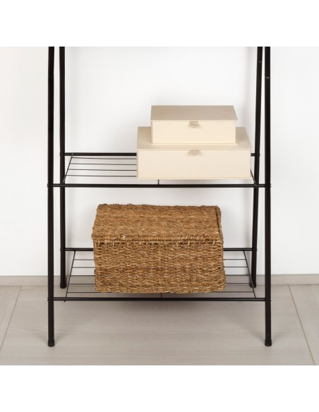 Max Home Cabideiro Fixo 60x35x151 cm com Duas Prateleiras de Arame