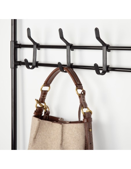 Max Home Cabideiro de pé  60x25x173 cm de plástico com 8 cabides e 5 prateleiras