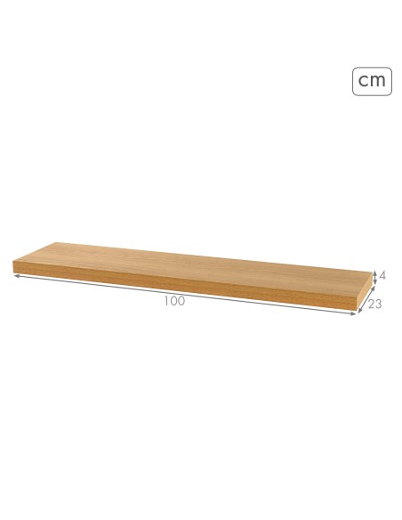 Max Home Prateleira de parede em madeira 100x23x4 cm