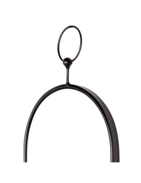 Max Home Espelho de parede oval 25x50 cm com moldura e ganchos metálicos