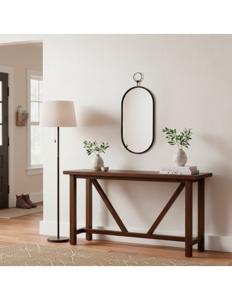 Max Home Espelho de parede oval 25x50 cm com moldura e ganchos metálicos