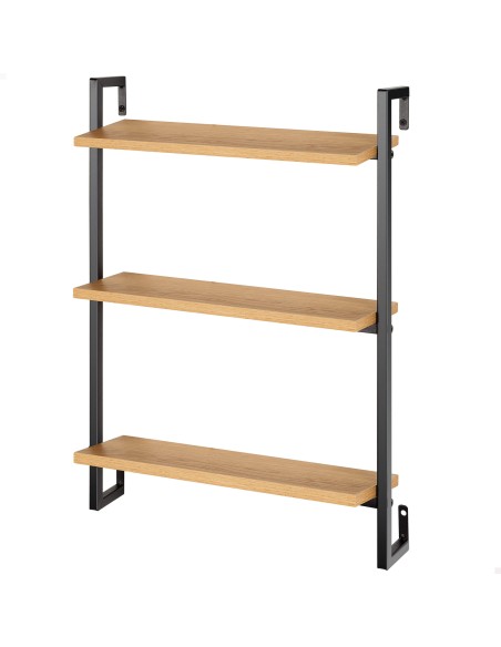 Max Home Estantes de parede em madeira 3 prateleiras 40x12x55 cm