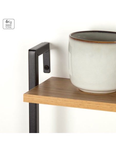 Max Home Estantes de parede em madeira 3 prateleiras 40x12x55 cm