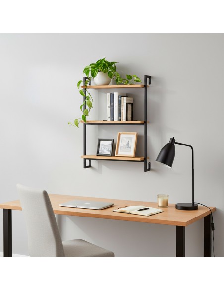 Max Home Estantes de parede em madeira 3 prateleiras 40x12x55 cm