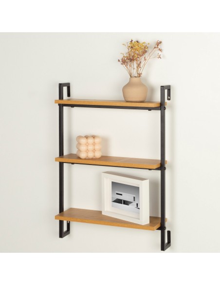 Max Home Estantes de parede em madeira 3 prateleiras 40x12x55 cm
