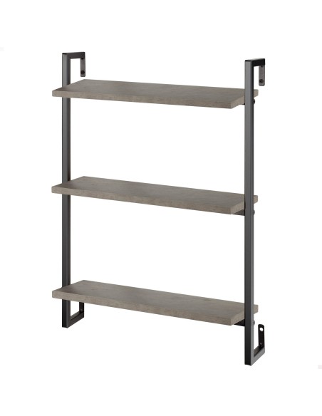 Max Home Estantes de parede com efeito cimento 3 prateleiras 40x12x55 cm
