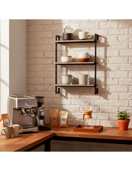 Max Home Estantes de parede com efeito cimento 3 prateleiras 40x12x55 cm