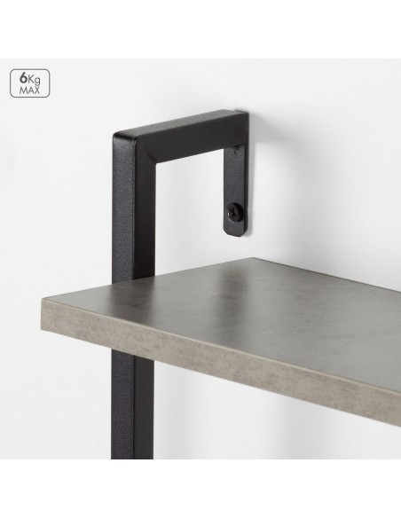 Max Home Estantes de parede com efeito cimento 3 prateleiras 40x12x55 cm