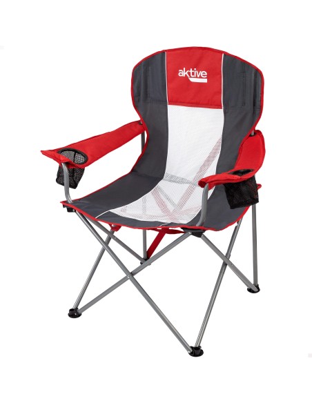 Cadeira de camping dobrável XL com suporte para copos