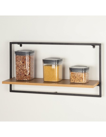 Max Home Estante de parede em madeira 1 prateleira 65x20x35 cm