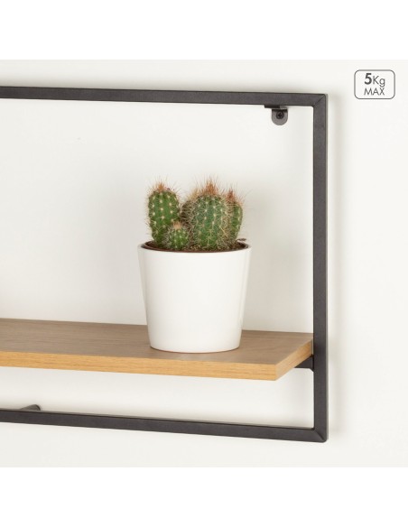 Max Home Estante de parede em madeira 1 prateleira 65x20x35 cm