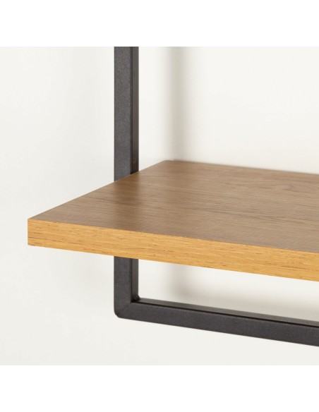 Max Home Estante de parede em madeira 1 prateleira 65x20x35 cm