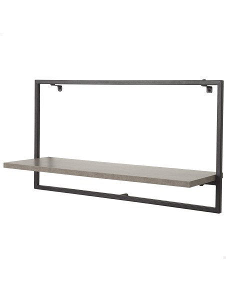 Max Home Estantes de parede com efeito cimento 1 prateleira 65x20x35 cm