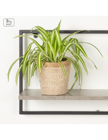 Max Home Estantes de parede com efeito cimento 1 prateleira 65x20x35 cm