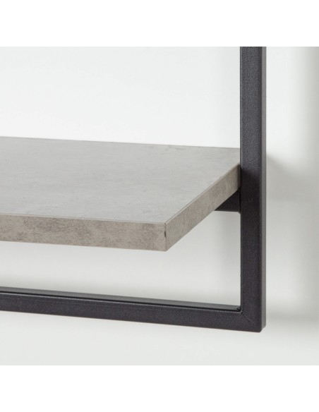Max Home Estantes de parede com efeito cimento 1 prateleira 65x20x35 cm