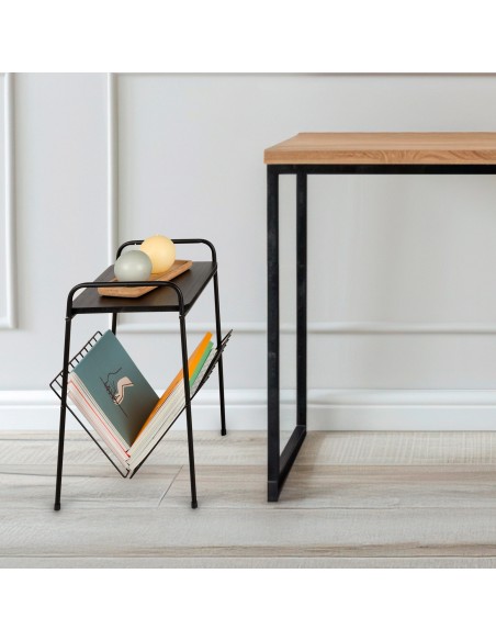 Max Home Mesa de apoio com porta-revistas 36x29x46 cm