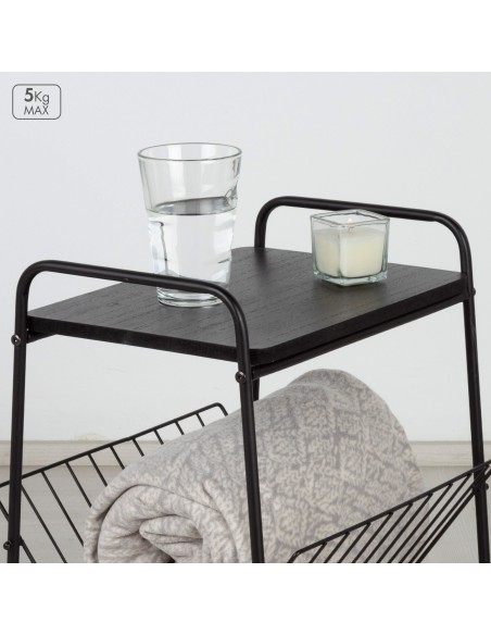 Max Home Mesa de apoio com porta-revistas 36x29x46 cm