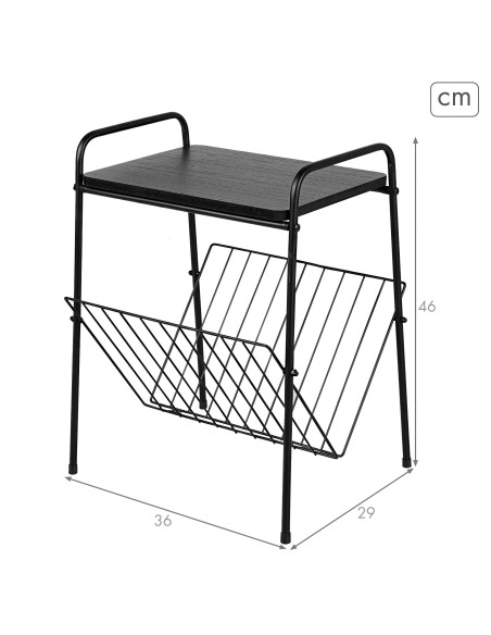 Max Home Mesa de apoio com porta-revistas 36x29x46 cm