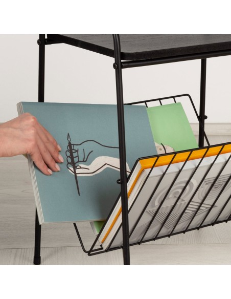 Max Home Mesa de apoio com porta-revistas 36x29x46 cm