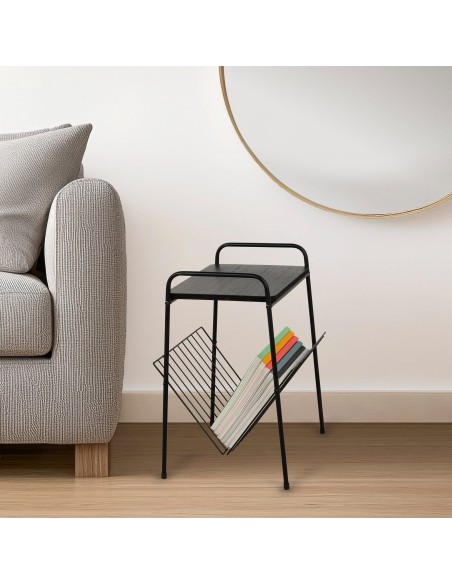 Max Home Mesa de apoio com porta-revistas 36x29x46 cm