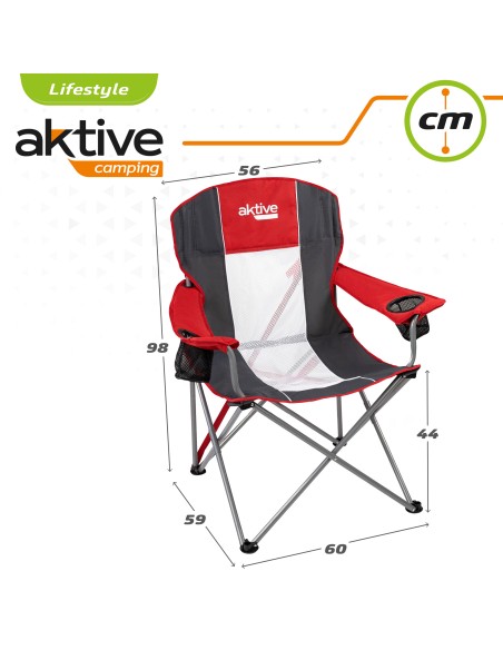 Cadeira de camping dobrável XL com suporte para copos