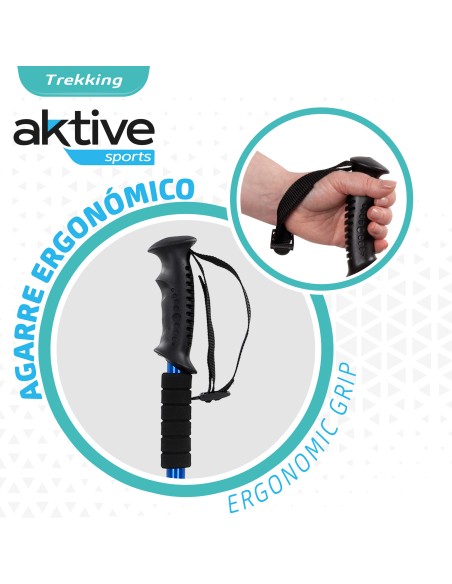 Conjunto de bastões de caminhada extensíveis de 64 a 135 cm