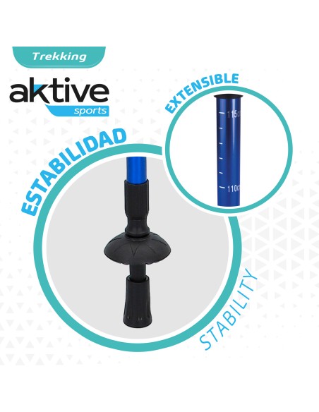 Conjunto de bastões de caminhada extensíveis de 64 a 135 cm