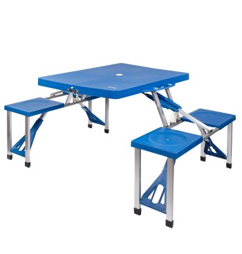 Mesa dobrável com 4 bancos