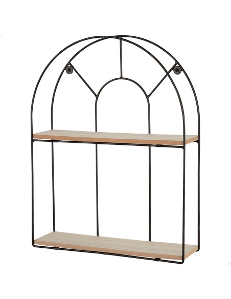 Max Home Prateleira de parede em madeira com 2 prateleiras 35x10x45 cm