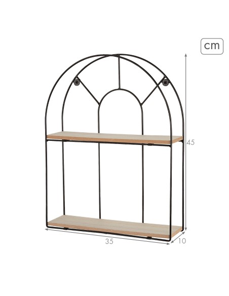 Max Home Prateleira de parede em madeira com 2 prateleiras 35x10x45 cm