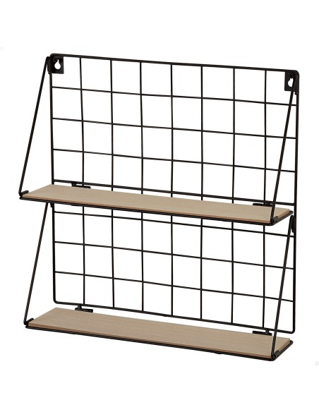 Max Home Prateleira de parede em madeira 2 prateleiras 40x11x41 cm