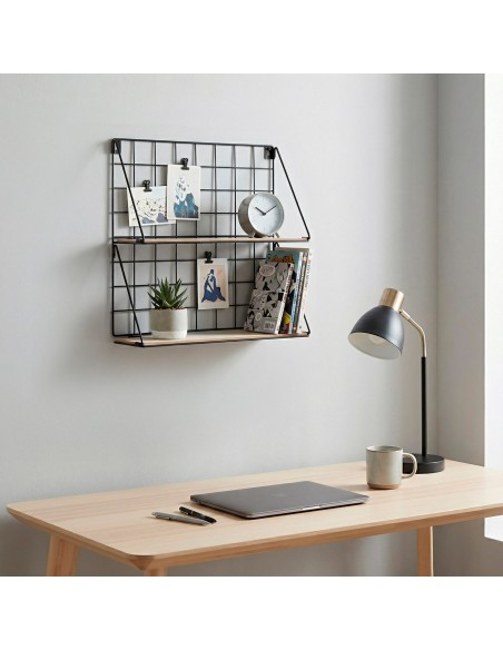 Max Home Prateleira de parede em madeira 2 prateleiras 40x11x41 cm