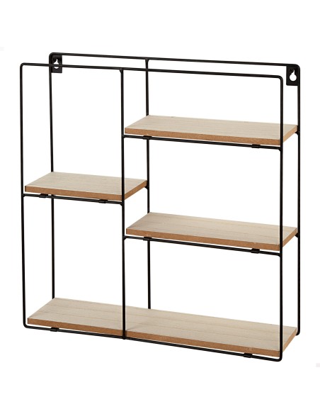 Max Home Estante de parede assimétrica em madeira 4 prateleiras 40x10x40 cm