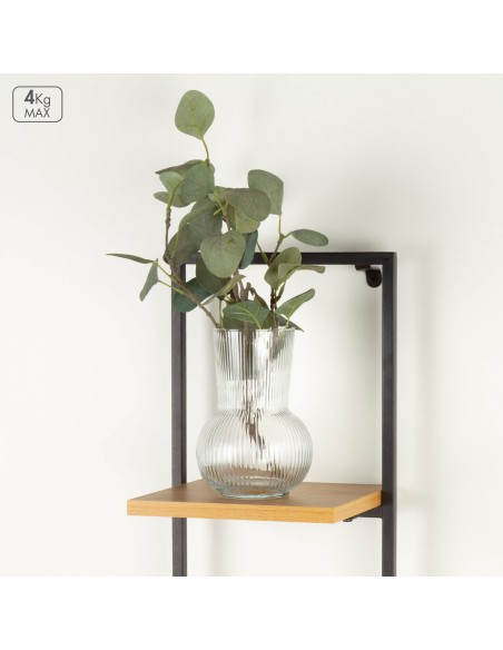 Max Home Estantes de parede em madeira 2 prateleiras 25x20x75 cm