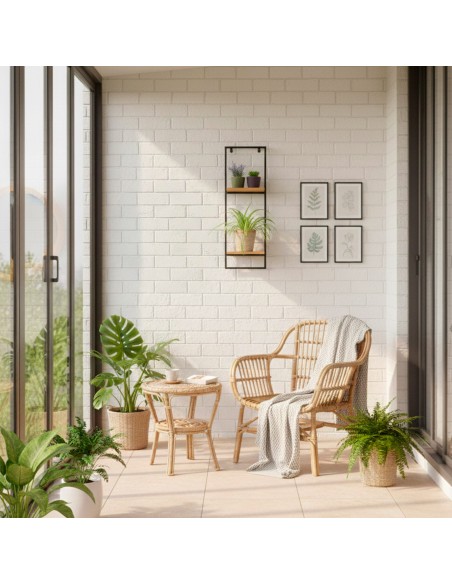 Max Home Estantes de parede em madeira 2 prateleiras 25x20x75 cm