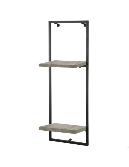 Max Home Estantes de parede com efeito cimento 2 prateleiras 25x20x75 cm