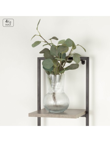 Max Home Estantes de parede com efeito cimento 2 prateleiras 25x20x75 cm