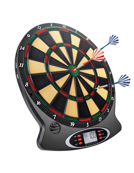 Alvo eletrônico multijogos para dardos com 6 dardos 38x43 cm