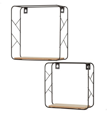 Max Home Conjunto 2 prateleiras de parede quadradas em...