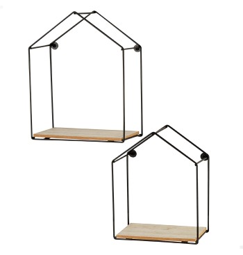 Max Home Conjunto de 2 prateleiras de parede pentagonais...