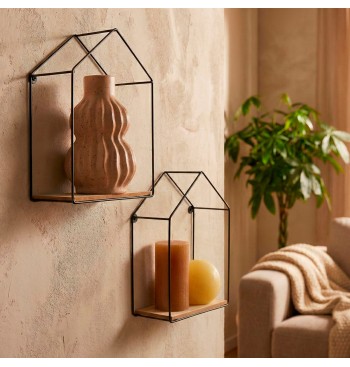 Max Home Conjunto de 2 prateleiras de parede pentagonais... 2