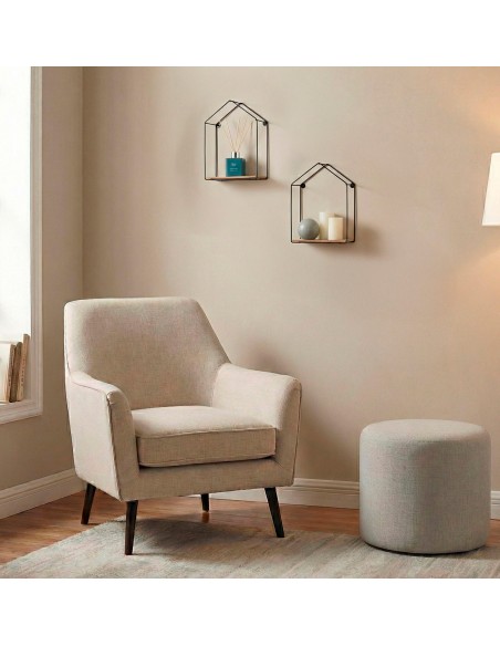 Max Home Conjunto de 2 prateleiras de parede pentagonais em madeira 1 prateleira 20x10x25 cm e 17x10x22 cm