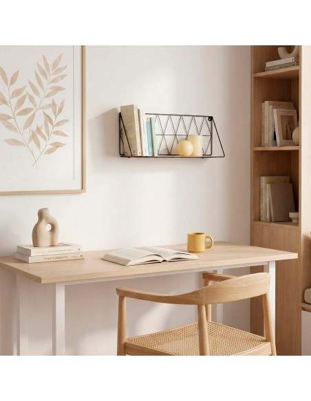 Max Home Estantes de parede em madeira 1 prateleira 48x20x13 cm
