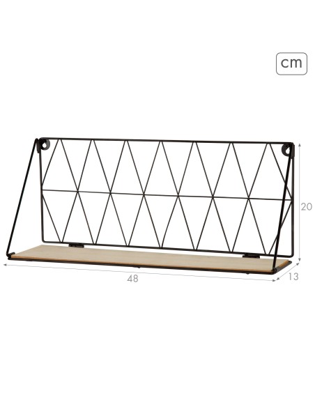 Max Home Estantes de parede em madeira 1 prateleira 48x20x13 cm