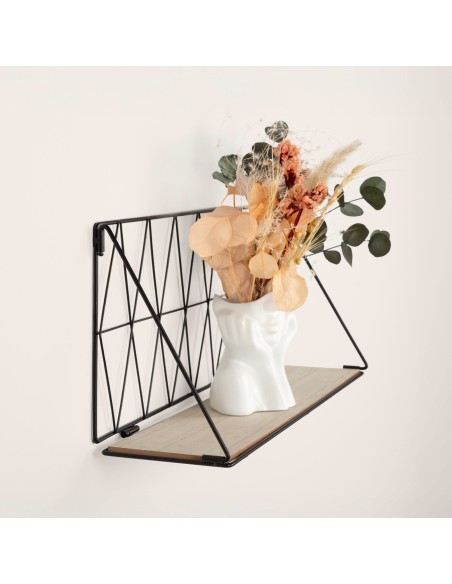 Max Home Estantes de parede em madeira 1 prateleira 48x20x13 cm