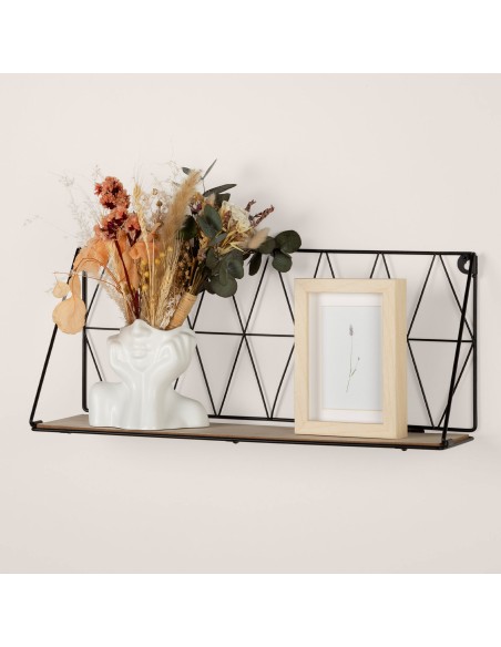 Max Home Estantes de parede em madeira 1 prateleira 48x20x13 cm