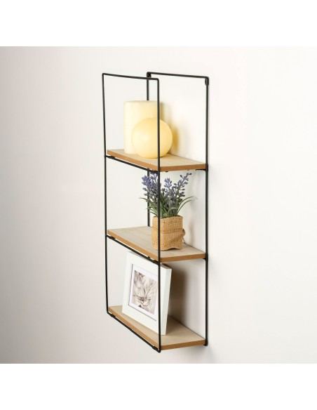 Max Home Prateleira de parede em madeira 3 prateleiras 30x10x50 cm