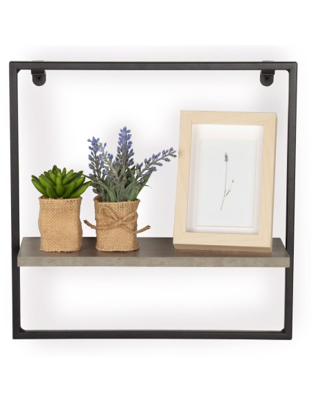 Max Home Prateleira de parede efeito cimento 1 prateleira 35x12x35 cm