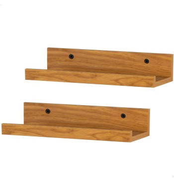 Max Home Conjunto 2 prateleiras de madeira 25x10x5 cm